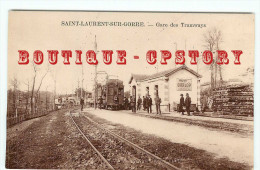 RARE < 87 < SAINT LAURENT Sur GORRE < La Gare Des Tramways - Tramway - Tram - Carte Non Présenté Sur D* - Dos Scanné - Saint Laurent Sur Gorre