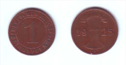 Germany 1 Reichsfennig 1925 A - 1 Renten- & 1 Reichspfennig