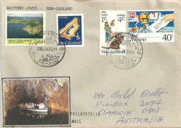 Grottes De Waitomo. Nouvelle-Zélande. Un Pli Ayant Circulé Avec Oblit. Illustrée. (Waitomo Glowworm Caves ) - Briefe U. Dokumente