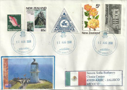 Phare De Cape Reinga, Au Nord De La Nouvelle-Zélande, Lettre Adressée Au Mexique. Deux Photos - Covers & Documents