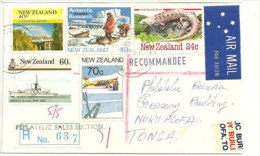 Lettre Recommandée D´Auckland Adressée A L´île Tonga, Deux Photos Recto & Verso - Brieven En Documenten