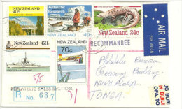 Lettre Recommandée D´Auckland Adressée A L´île Tonga, Deux Photos Recto & Verso - Lettres & Documents