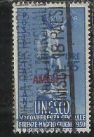 TRIESTE A 1950 AMG - FTT ITALIA ITALY OVERPRINTED UNESCO LIRE 55 USATO USED OBLITERE' - Oblitérés