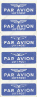 PAR AVION LUFTPOST 6 LABELS - Stamp Tongs, Magnifiers And Microscopes