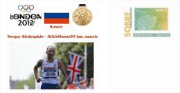 Spain 2014 - Olympic Summer Games London 2012 - Russia Gold Medals Special Prepaid Cover - Verano 2012: Londres