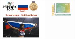 Spain 2014 - Olympic Summer Games London 2012 - Russia Gold Medals Special Prepaid Cover - Verano 2012: Londres