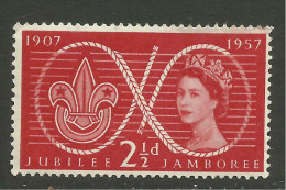 GB 1957 QE2 2 1/2d Scout Jubilee Umm SG 557......( 356 ) - Unused Stamps