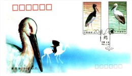 China 1992 - Storks, FDC - Cicogne & Ciconiformi