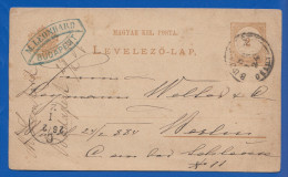 Ungarn; PC Levelezö Lap 2 Kr; 1884 - Entiers Postaux