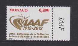 Monaco Mi 3093 International Association Of Athletics Federations (IAAF) - 2012 ** - Ongebruikt