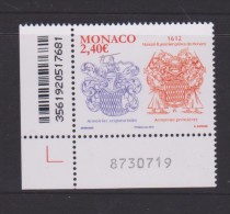 Monaco Mi 3101 Coat Of Arms Prince Honoré II Of Monaco - 400 Years Title 'Prince Of Monaco' 2012 * * - Autres & Non Classés