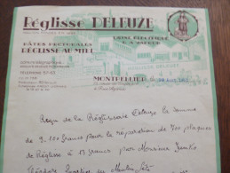 Facture Illustrée Publicitaire Réglisserie Deleuze Montpellier. Règlisse.. 1951. - Levensmiddelen