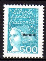 Mayotte  N° 67  XX  Série Courante : 5 F. Bleu-vert Sans Charnière, TB - Unused Stamps