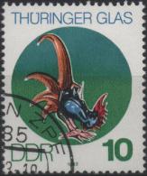 DDR ALLEMAGNE DEMOCRATIQUE RDA Poste 2474 (o) COQ Hahn Verrerie De Thuringe - Gallináceos & Faisanes