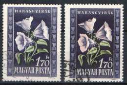 Hungary 1950. ERROR: Flowers Pair - RED Colour Missing On The Second Stamp ! - Varietà & Curiosità