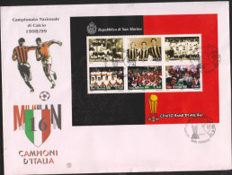 O) 1999 SAN MARINO, ONE HUNDRED YEARS OF MILAN, FOOTBALL, FDC XF - Brieven En Documenten