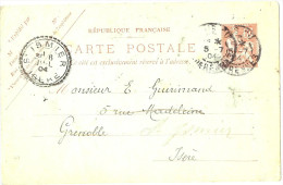 LBL19 - EP CP MOUCHON 10c RETOUCHE REPIQUAGE V. RETAUX LIBRAIRE  PARIS  S.ISMIER 5/7/1904 - Cartes Postales Repiquages (avant 1995)