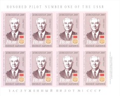 2009. Kyrgyzstan, I. Abdraimov, Honored Pilot No.1 Of  USSR, Sheetlet  IMPERFORATED, Mint/** - Kirghizistan