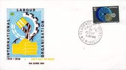 AUSTRALIE. N°387 Sur Enveloppe 1er Jour (FDC) De 1969. OIT. - ILO