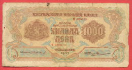 B451 / 1945 - 1 000 LEVA - Bulgaria Bulgarie Bulgarien Bulgarije - Banknotes Banknoten Billets Banconote - Bulgaria