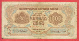 B452 / 1945 - 1 000 LEVA - Bulgaria Bulgarie Bulgarien Bulgarije - Banknotes Banknoten Billets Banconote - Bulgaria