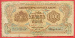 B455 / 1945 - 1 000 LEVA - Bulgaria Bulgarie Bulgarien Bulgarije - Banknotes Banknoten Billets Banconote - Bulgaria