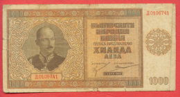 B459 / 1942 - 1 000 LEVA - Bulgaria Bulgarie Bulgarien Bulgarije - Banknotes Banknoten Billets Banconote - Bulgaria