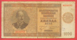 B464 / 1942 - 1 000 LEVA - Bulgaria Bulgarie Bulgarien Bulgarije - Banknotes Banknoten Billets Banconote - Bulgaria