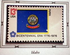 UNITED STATES USA STATE FLAGS BICENTENNIAL ERA 1776-1976 IDAHO  13 C 1976 MNH - Ongebruikt