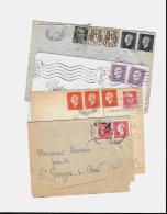 France – 1945/1947 Base Marianne De DulacDépartements & Affrts Divers - Lot De 4 LettresPARIS XII  RBV 5LO  28 - 1944-45 Maríanne De Dulac