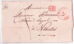 L. Càd WAVRE/1842 + Boîte Rurale M De BOSSUT Pour Nivelles - 1830-1849 (Belgica Independiente)