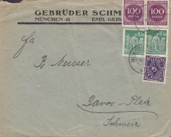 Germany Deutsches Reich GEBRÜDER SCHMID, MÜNCHEN Cover Brief To DAVOS-PLATZ Schweiz Infla Stamps (2 Scans) - Other & Unclassified