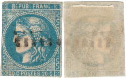 Emission Bordeaux - N°46  Type III R 2 - Obl. Variété  R De République Devenu BEPUBLIQUE, 2 Du 20 C Gras - 1870 Emisión De Bordeaux