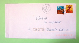 Luxembourg 2003 Cover To France - Sports - Handball Skate Board Girls - Cartas & Documentos