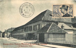 MONTBARD CARTE EDITEE EN 1955 POUR L´INAUGURATION AVENUE MARECHAL DE LATTRE DE TASSIGNY  LE GROUPE SCOLAIRE - Montbard