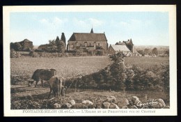 Cpa Du  49 Fontaine Milon L' église Et Le Presbytère ....  Seiches Sur Loir  , Angers  FEV6 - Seiches Sur Le Loir