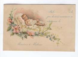 Nouveau Né Allongé, Avis De Naissance, Illustration - Geburt