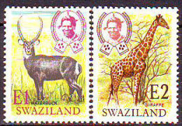 SWAZILAND  - PROTECTION OF WILD LIFE. - GIRAFFES - WATERBUCK  - **MNH - 1975 - Giraffes