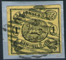 47 Wolfenbüttel Auf 1 Sgr. Graugelb - Braunschweig Nr. 11 - Pracht - Tiefst Signiert - Braunschweig