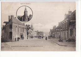 Circuit De La Sarthe 1906 , Traversée De Bouloire / Publicité Au Dos E. Bruneau Le Mans Chemiserie / Edition Bouveret - Bouloire