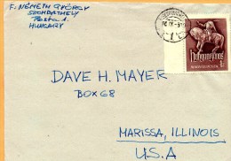 Hungary 1956 Cover Mailed To USA - Briefe U. Dokumente