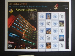 UNITED NATIONS  VIENNA 2013   PERSONALIZED SHEET SINDELFINGEN  MNH **    (GROEN102-22-1000) - Hojas Y Bloques