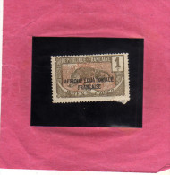 AFRIQUE EQUATORIALE FRANCAISE MOYEN CONGO 1924 PANTHERE PANTHER PANTERA CENT. 1 MH - Unused Stamps