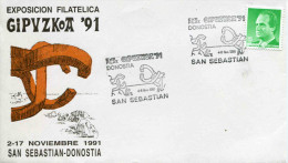 Env. Commémorative "Exposition Philatélique Gipuzkoa'91 - San Sébastien- Donostia" - Cartas & Documentos