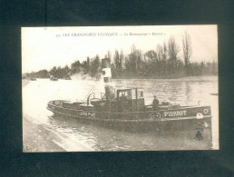 Les Transports Fluviaux - Le Remorqueur Pierrot ( Animée Batellerie Guyard Fréres & Cie Ed. L' Abeille ) - Tugboats