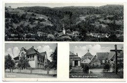 Laudenbach, Bergstrasse, MBK(3), Kriegerdenkmal,Schule, Bahnpost 14.5.1935, Rhein-Neckar-Kreis - Weinheim