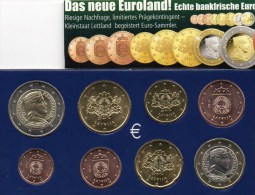 EURO-Einführung New Lettland 2014 Stg 22€ Stempelglanz Der Staatlichen Münze Riga Set 1C. - 2€ Coins Republik Of Latvija - Lettonie
