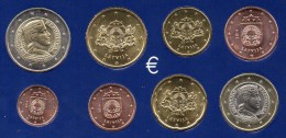 € Neu EURO-Einführung Lettland 2014 Stg 22€ Stempelglanz Der Staatlichen Münze Riga Set 1C.-2€ Coins Republik Of Latvija - Latvia
