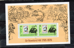 NOUVELLES-HEBRIDES : Sir Rowland HILL : 100 Ans De Sa Mort- Timbre Sur Timbre -Inventeur Du Timbre-Français Et Anglais - Blokken & Velletjes