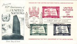 1er Jour Nations Unies BF1 24.10.55 - FDC